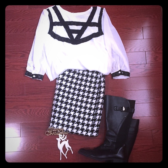 Tweed Midi Plus Size Skirt - Picture 1 of 8